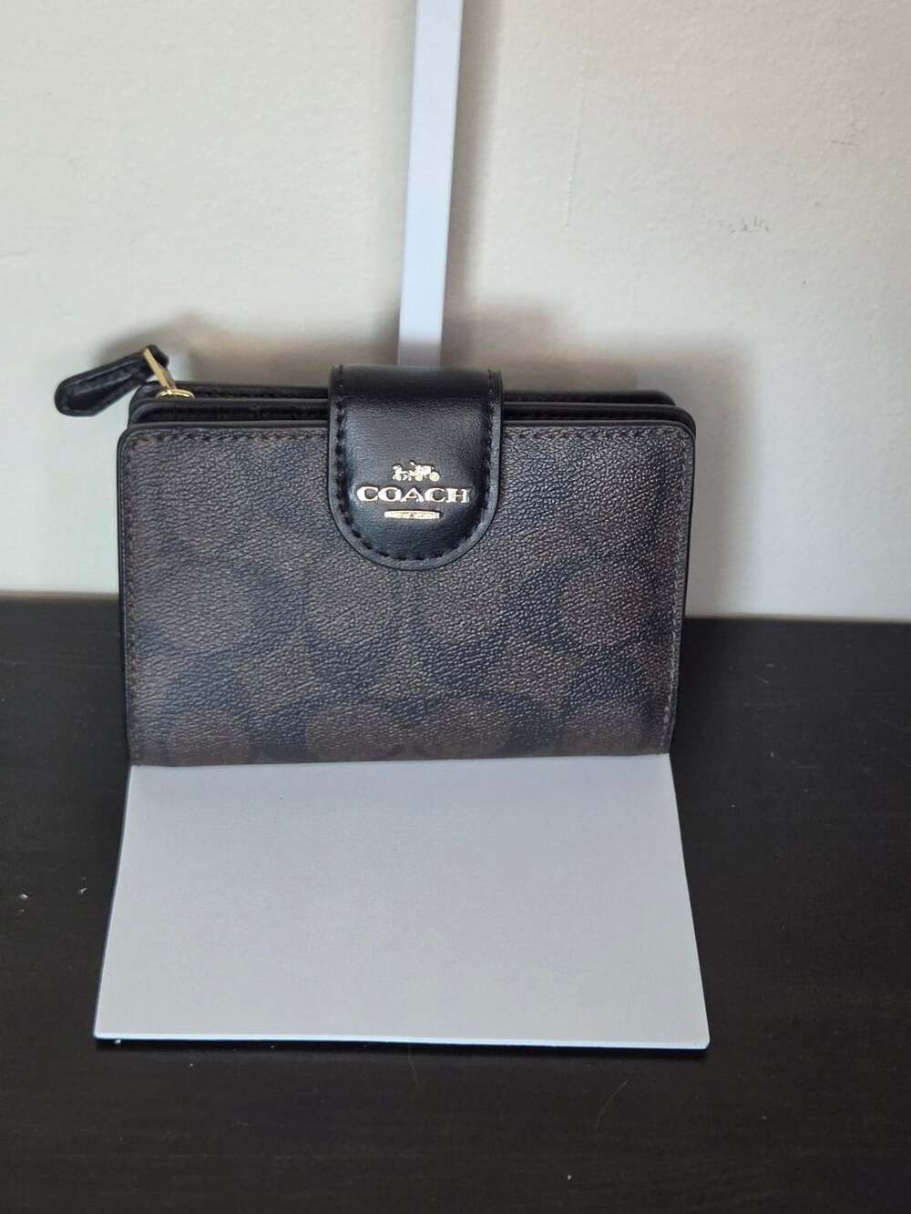 Coach Medium Corner Zip Wallet In Signature Canvas